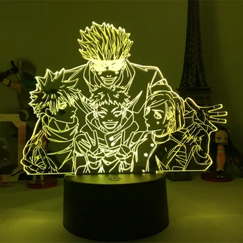 Anime Lâmpada Satoru Gojo Equipe Luz Jujutsu Kaisen da Noite do Diodo emissor de Luz para o Presente de Aniversário Jujutsu Kaisen Grupo Satoru Gojo Lâmpada