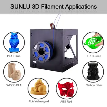 SUNLU PETG Filamento de 1,75 MM Cor Preta PETG Impressora 3D de Filamentos de 1KG Com Spool Lampshape Consumíveis