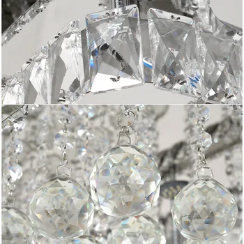 Modernas luzes de teto de cristal da sala de estar de luxo prata da luz de teto do quarto Lâmpadas do Teto do diodo jantar de cristal dispositivos Elétricos de cozinha