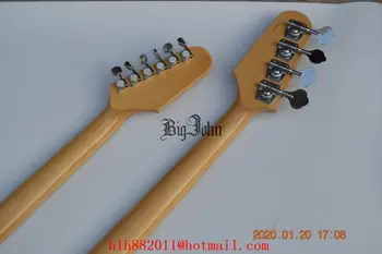 Novo Pescoço Dupla de Guitarra de 4 cordas Superior e 6 Cordas de Guitarra Inferior Preto Basswood Corpo e braço em Maple Maple Escala B270