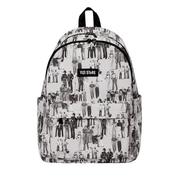 2019 YIZISTORE grande capacidade de lona mochila casual criativo 15inch sacos de escola para adolescentes em HIPPIE série