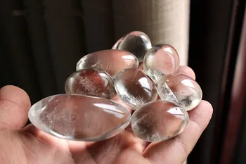 Natural, claro cristal de quartzo Caiu de Pedra Polida, pedra de quartzo transparente