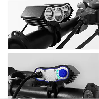 Impermeável 3XT6 DIODO emissor de Luz de Bicicleta 10000LM Frente Moto Cabeça de Luz Noturna Bicicleta Lâmpada USB 5V Farol Única Lâmpada Sem Bateria