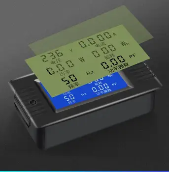 AC 80-260V 100A 6IN1 Monitor Multímetro Digital Volt AMP Tensão de Alimentação de Corrente Watts Fator de Energia KWH Medidor de Frequência 110V 220V
