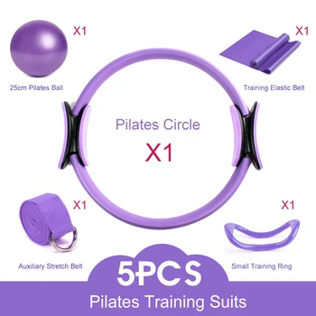 5PCS Bola de Yoga Anel Mágico de Pilates Circle Equipamentos de Exercício de Treino de Fitness de Treinamento de Resistência Ferramenta de Apoio à Banda de Estiramento Ginásio