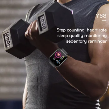 -Seller 2020 Smartwatch Atacado Y68 Impermeável Sport Fitness Tracker Pulseira De Pressão Arterial Frequência Cardíaca Relógios Inteligentes