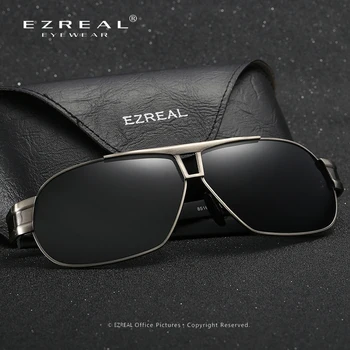 EZREAL Polarizada Óculos de Homens, Óculos de Sol das Mulheres Masculino de grandes dimensões Para a Condução de Tons Oculos De Sol Masculino Com Caixa de 8516