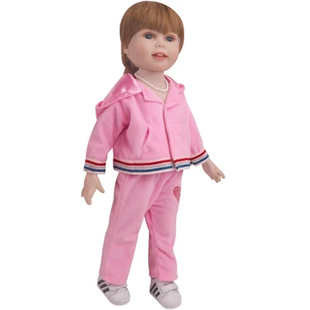De 18 polegadas Meninas de boneca de roupas Casuais com capuz de treino de terno Americano nascido de novo de vestido de Bebê brinquedos ajuste 43 cm baby dolls c846