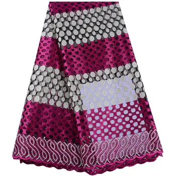 Renda francesa tecidos Rosa-Africana, tule tecido do laço bordado Nigéria Tecido de Renda mais Recente estilo Africano tecido de renda A1508