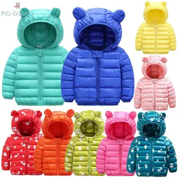 Inverno do bebê roupas das meninas crianças'jackets Com fone de Ouvido Chapéu Bonito Infantil Coats para os meninos crianças do Algodão Casaco de Inverno, Casacos de Meninas 2020