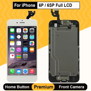 Conjunto completo de LCD de Montagem Para o iPhone 6S 6P Plus Visor Digtizer Tela de Toque com o Botão Home Câmera Frontal Orador do Fone de ouvido A1687