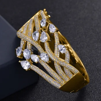 Zlxgirl mulheres tamanho pulseira de casamento anel conjuntos de jóias de água forma de gota zircônia cúbica pulseira bijoux livre sacos e caixa