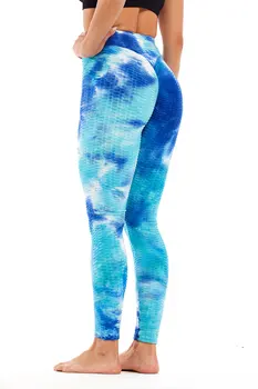Mulheres de Calças de Yoga Tie-dye Compressão, Elasticidade Esportes Leggings Calças de Fitness Menina com Calças Esportivas de Formação Calças