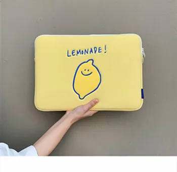 Novo Coreia do Ipad Pro 11 Laptop Caso coreano Moda de Limão Cartoon 11 13 15 polegadas Tablet Protetora da Luva Interna Saco de Bolsa