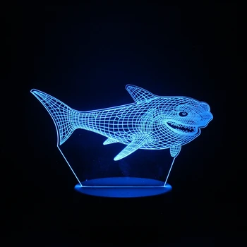 3D Noite do DIODO emissor de Luz da Baleia Tubarão Golfinho Tartaruga 16 de Alteração de Cor do Interruptor do Toque de Novidade Lâmpada para a Decoração Home Visual Dom Crianças