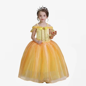 Princesa Traje Rosa Cosplay Crianças Vestidos para Meninas de Vestido de Festa Vestido de Halloween Crianças Vestuário
