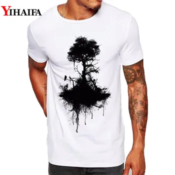 Unissex, Mulher Mens T-Shirt de Impressão 3D Preto Árvore Gráficos Camiseta Ginásio Tshirt