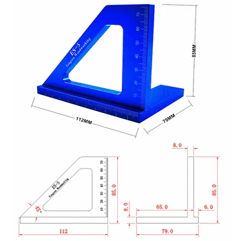 Madeira Régua Layout Quadrado Mitra Triângulo Régua 45 / 90 Graus Bitola Métrica Toohr Medida Multifuncional Ferramenta De Carpinteiro
