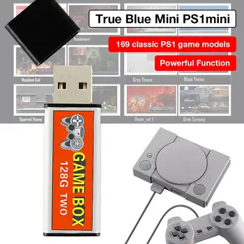 True Blue Mini Para PS1 Mini 128G Jogo Enhancer USB 2.0 Mini Jogo Expansor de Crianças, Jogos de Simulador de Expansão Gadget Para PS1 MINI
