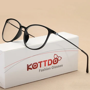 KOTTDO Nova Moda Sexy de Óculos para Mulheres de Plástico Quadrado Óculos Óculos de Armação Transparente clara Retro Miopia Óculos
