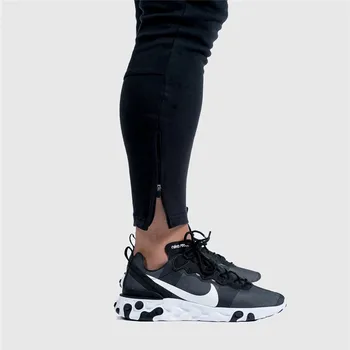 Calças pretas dos homens de moda streetwear atleta fitness musculação calça casual calças esportivas de marcas de calças de roupas masculinas