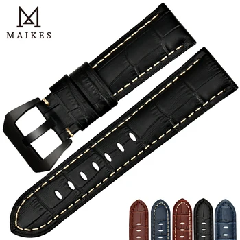 MAIKES Novo design 22mm 24mm 26mm acessórios assistir watchbands genuíno faixa de relógio de couro pulseira para relógio Panerai pulseira de cinto