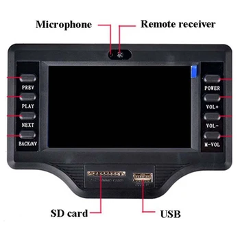 Qualidade de LCD Bluetooth Receptor Decodificador MP4/MP5 Decodificação de Vídeo