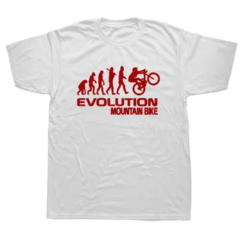 Evolução Da Bicicleta De Montanha Engraçado Gráfico T-Shirt Mens Estilo De Verão A Moda Mangas Curtas De Grandes Dimensões Streetwear T-Shirts