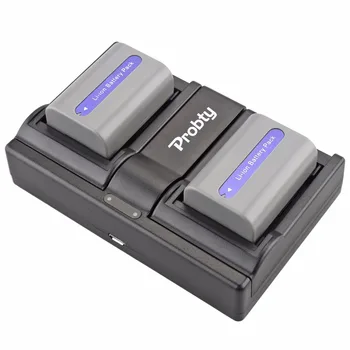 Probty 2Pcs NP-FP50 NP FP50 Bateria + USB Dual Carregador Para Sony DCR-DVD103 DVD105 DCR-HC3 HC16 HC40 DCR-SR30 SR40 SR100 Câmara