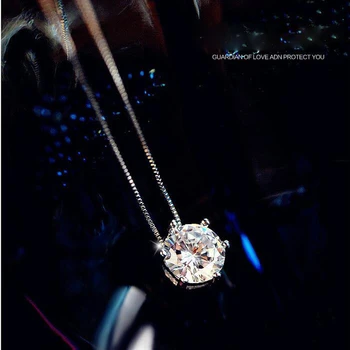 Ataullah Moda Simulado Colar de Diamantes Simples Personalidade de Prata Esterlina 925 Pingente de Jóias para as Mulheres da Cadeia de Festa NW092