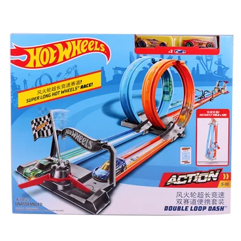 Hot Wheels Carros Pista Modelo de Loop Duplo Traço Carro de Corrida Crianças Brinquedo do Carro de Metal Hotwheels Ação Quente Brinquedos para Crianças Juguetes GFH85