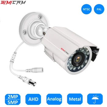 5MP 2MP Analógico AHD Câmera de Vigilância de Vídeo NTSC/PAL Bala de Metal Impermeável do CCTV DVR da Câmera da Visão Nocturna de Vigilância de Segurança