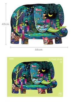280pcs Elefante Quebra-cabeça para Crianças, Animais de Papelão Quebra-cabeça para Crianças a Aprendizagem Precoce de Brinquedo de presente 4 - 7 anos