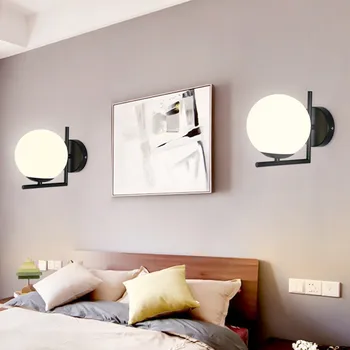 Criativo bola de vidro lâmpada de parede Nórdicos CONDUZIU a lâmpada de parede da cabeceira quarto, sala, escada, corredor de lâmpadas