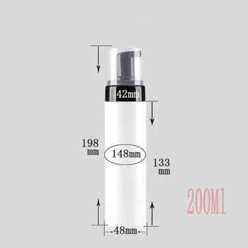 6ps/lote vazio 200 ml de Plástico branco Dispensador de Sabão líquido Facial Cleanser melhor preço garrafa de Espuma com preto foamer