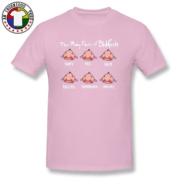 As Muitas Faces Do Blobfish Peixe Bonito Black T-Shirt Algodão Crewneck Homens T-shirts Cartoon Impresso T-Shirt Atacado Personalizado