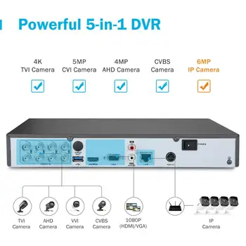ANNKE 4K Ultra HD 8CH de Vídeo do Sistema de Segurança de 8MP 5in1 H. 265 DVR Com 4PCS de 8MP à prova de Intempéries ao ar livre de CCTV Câmeras de Vigilância Kit