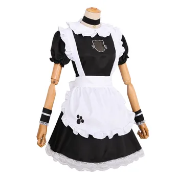 S-4XL Sexy de Empregada francesa Traje Doce Gothic Lolita Vestido de Anime Cosplay Sissy Empregada de Uniforme Plus Size Trajes de Halloween Para Womé