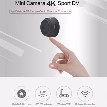 Mini Aplicativo de Câmera Full HD 1080P Cam 150 graus Ângulo de Visualização sem Fio do IP do WiFi da Rede de Segurança do Monitor de Noite Versão Cam