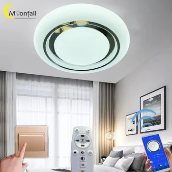 Cmoonfall diodo emissor de luz da sala para o quarto as luzes de teto lampara techo luces habitacion plafonniers lampy sufitowe lâmpada plafondlamp