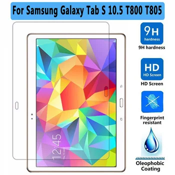 Vidro temperado Para Samsung Galaxy Tab S 10.5 T800 de Vidro Temperado para Samsung Tab S T805 Protetor de Tela do Tablet Película Protetora