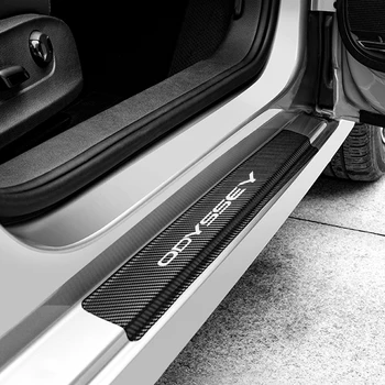 Para Honda Odyssey 4PCS Carro Soleira da Porta da Placa de Estilo Etiqueta Auto Zero Protetor de Decalque de Fibra de Carbono, Filme de Tuning Acessórios