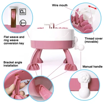 Máquina de confecção de malhas 22 Agulhas Inteligente Tear de Tricô Rodada de Rotação de Malha Dupla Máquina do Tear de Kit para Adultos e Crianças GQ