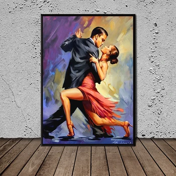 Dança de Tango Pintura Decorativa Imagem Moderna da Parede Pinturas de Arte para a Sala de Decoração de Casa Sem Moldura