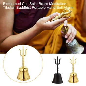Mão Bell Decoração De Casa De Latão Sólido Ambiente De Trabalho Budistas Tibetanas De Oração Alarme Igreja FengShui Portátil Sorte Meditação Extra Grito