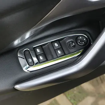 Xburstcar para Peugeot 2008 2019, O Carro ABS Cromado Interior do Tirante da Janela Tampa do Interruptor Windows Guarnição Adesivo Acessórios