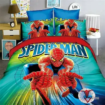 Disney homem-aranha conjunto de roupa de cama cartoon menino roupa de cama 3d single twin tamanho 2/3/4pc edredon/cobertor capa kids teen colchas de presentes