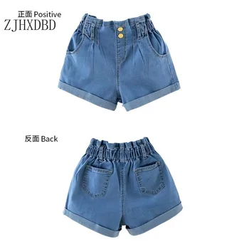 Meninas, Shorts Jeans Azul Sólido Calças Calças De 2020 Verão De Novo Estrangeiros Estilo Big Filhos Verão Hot Pants Usar Calças Selvagem Coreano