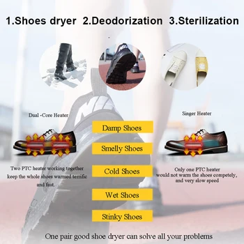 Eléctricas portáteis a definição de tempo de Sapato Secador de Deodorizate Esterilização Dehumidificate Sapatos Cozido Secador de Calçado de 20W