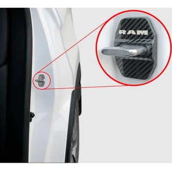 4pcs Estilo Carro de fibra de Carbono de padrão de Porta Automática de Bloqueio da Tampa do Caso para Dodge Ram 1500 2500 3500 Carro de Proteção Fivela Acessórios
